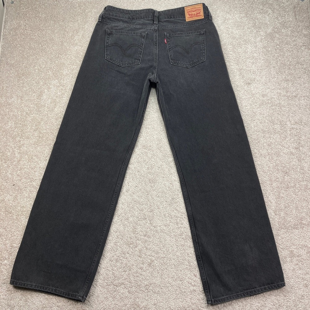 Levi's Womens 30 (33x32) Superlow Wide Leg Jeans Black Denim Grunge Skater Baggy - Picture 2 of 9